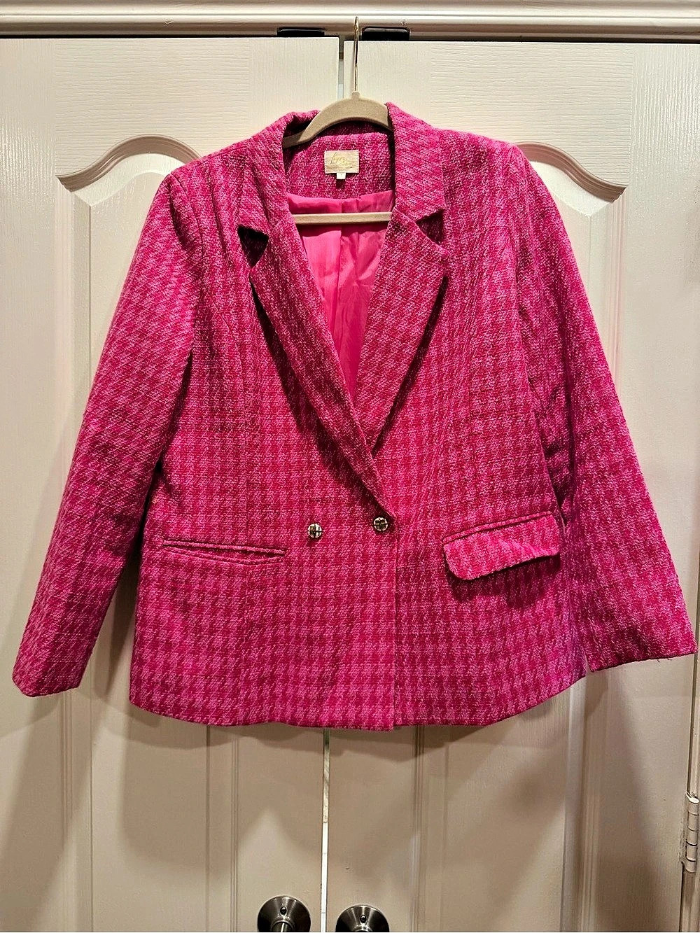 Layerz Clothing Elle Pink Tweed Blazer Jacket